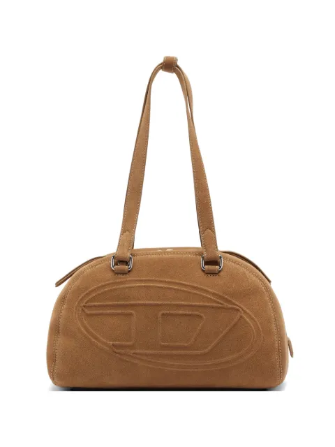 Diesel 1DR dome-suede shoulder bag with Oval D logo Neutrals X10674P9026