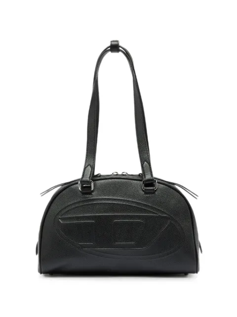 Diesel 1DR Dome leather Boston bag with embossed logo Black X10782P9028