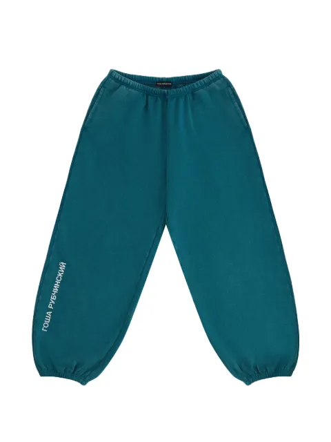 GOSHA RUBCHINSKIY logo-print track pants Blue SWP0501SEAGREEN