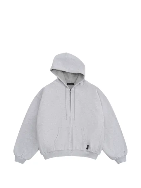 GOSHA RUBCHINSKIY waffle-lined zip-up hoodie Grey HD1401GREYMELANGE