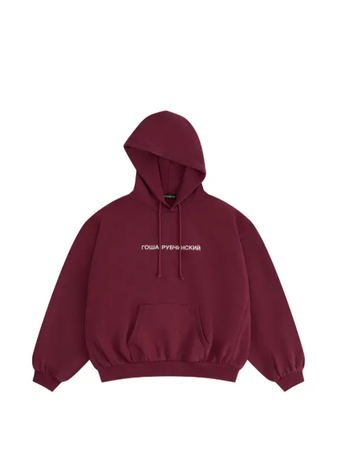 GOSHA RUBCHINSKIY logo-print oversized hoodie Red HD1101BORDO
