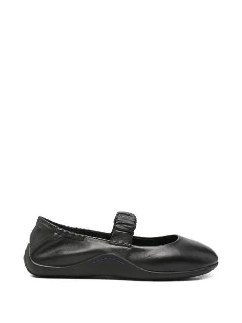 Ash ruched-strap leather ballet flats Black MAYA01BLACKBLACKSOLE