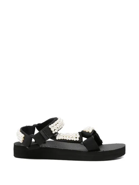 Arizona Love faux-pearl embellished touch-strap sandals Black SS25TKPEARLPEARL