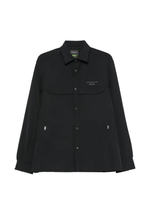 BOSS x Porsche logo-embossed shirt Black 50560403