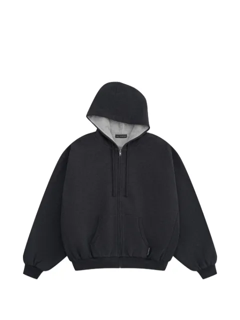 GOSHA RUBCHINSKIY full-zip waffle-lined hoodie Grey HD1401DARKGREYMELANGE