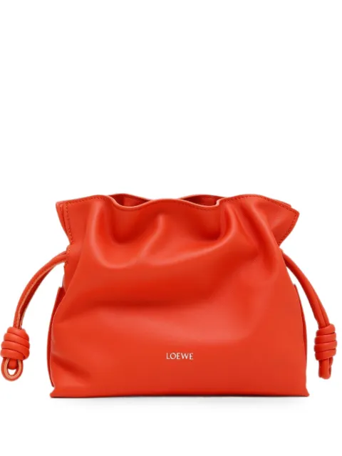 LOEWE mini Flamenco leather bucket bag Orange A411FC2XA6