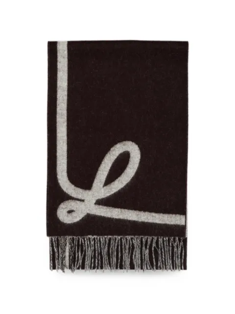 LOEWE fringed-hem scarf Brown FSA4SS1W15