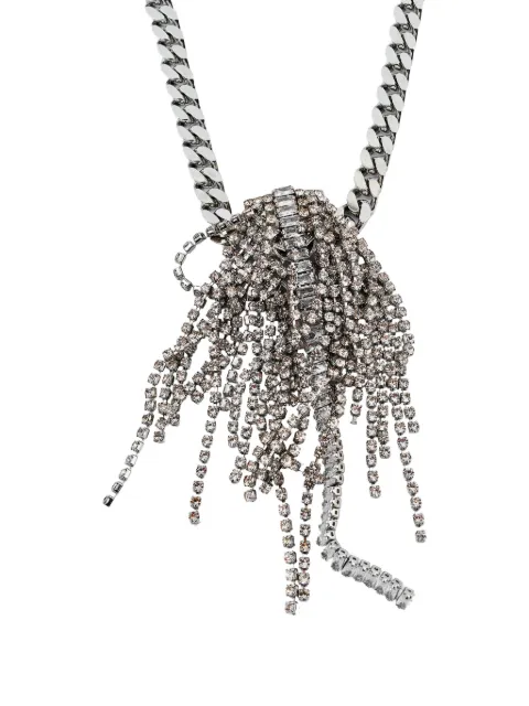 Anton Heunis crystal-fringe curb-chain necklace Silver 75263