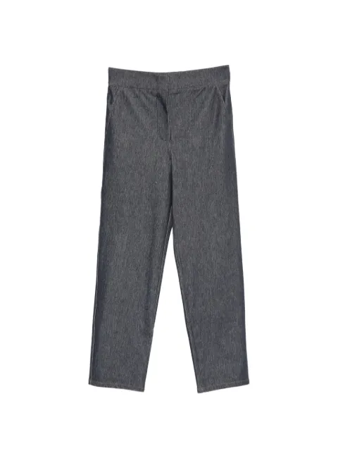 Max Mara elasticated-waistband logo-patch trousers Blue 2626786037