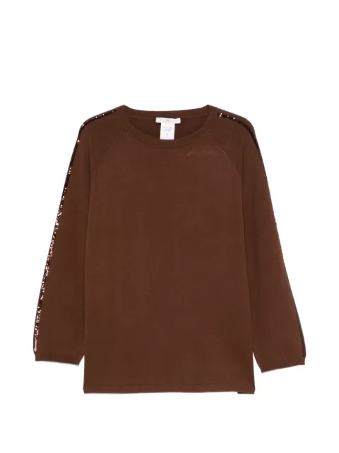 Marina Rinaldi Nocino sequin-embellished raglan-sleeve sweater Brown 2628366056600
