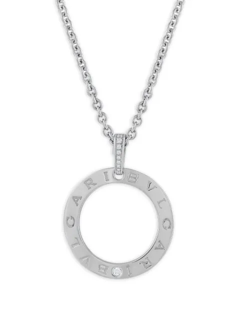 Bvlgari Pre-Owned 18k white gold diamond pendant necklace Silver BV031022326