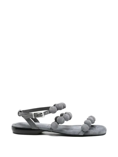 Ash bead-embellished suede sandals Grey REGY01
