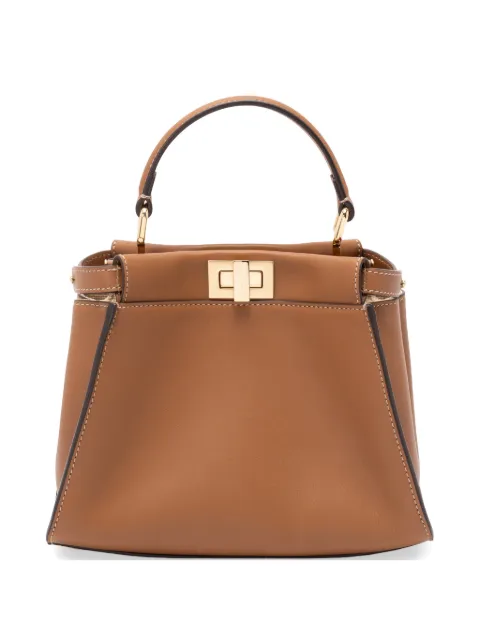 FENDI Peekaboo leather mini bag Brown 8BN244AWQ8
