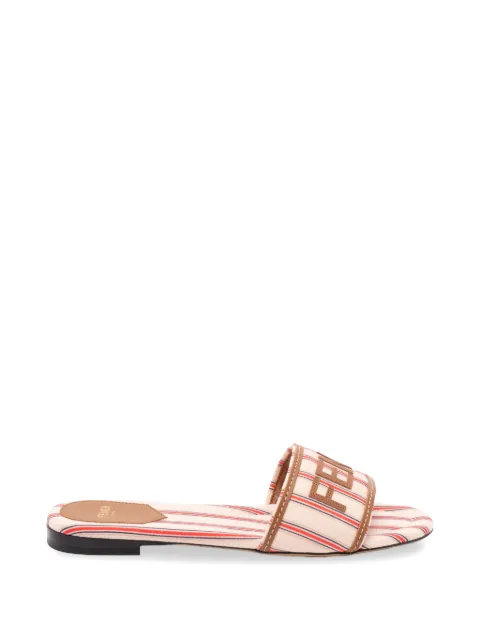 FENDI Sunshine striped logo-patch flat sandals Multicolour 8R8092AY1L
