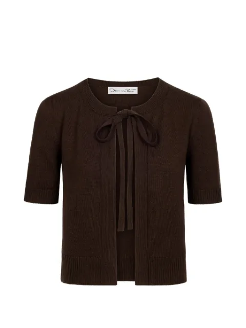 Oscar de la Renta self-tie wool twin set cardigan Brown 26PN173OCTMAH