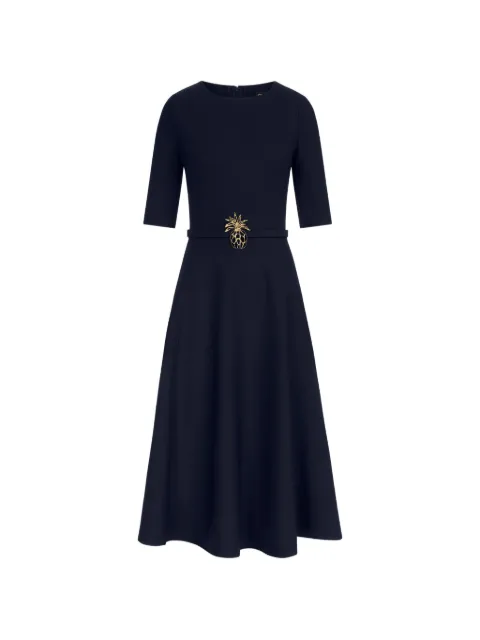 Oscar de la Renta pineapple-belt wool dress Blue 26PN293DSW