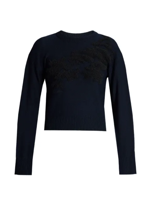 ERDEM fine-knit floral-embroidered sweater Blue PF26KT6430064400