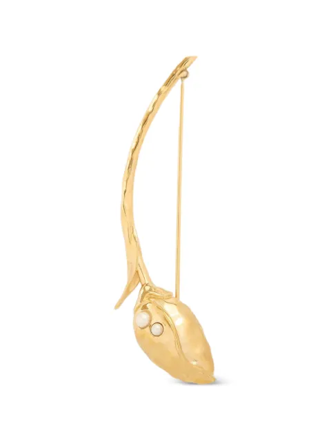 ERDEM pearl-embellishment brooch Gold PF26JE2900028003