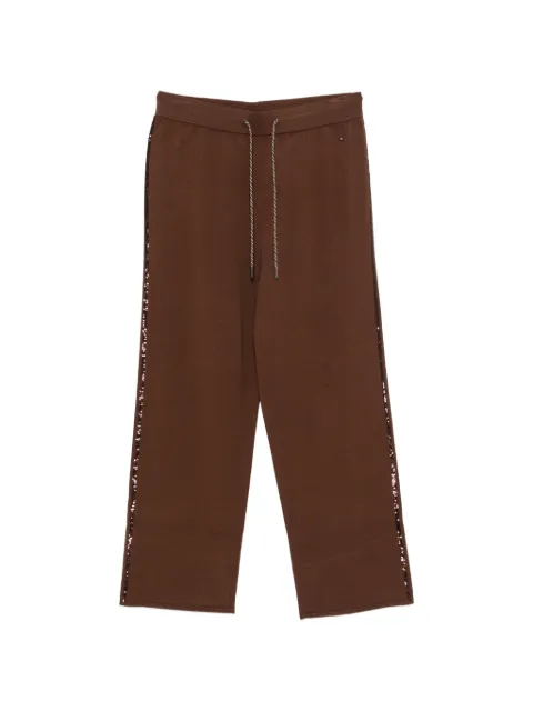 Marina Rinaldi Destino sequin-embellished drawstring track pants Brown 2628336016600