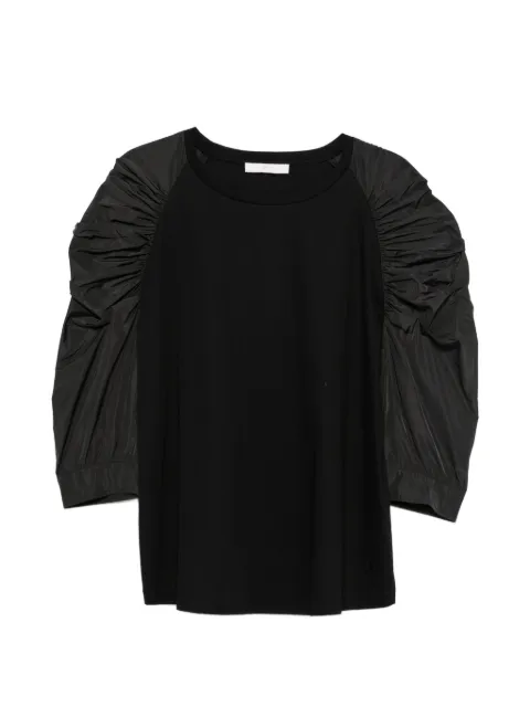 Marina Rinaldi ruched-sleeve T-shirt Black MRNFIBBIA7976096106002