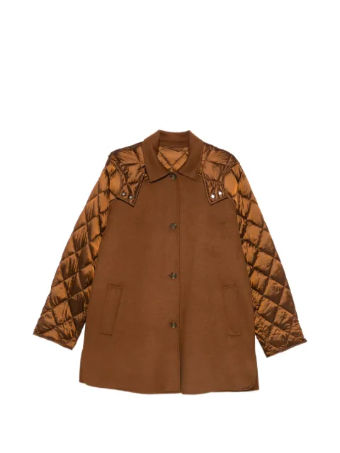 Marina Rinaldi Maesa quilted-sleeve hooded coat Brown 2623086091600
