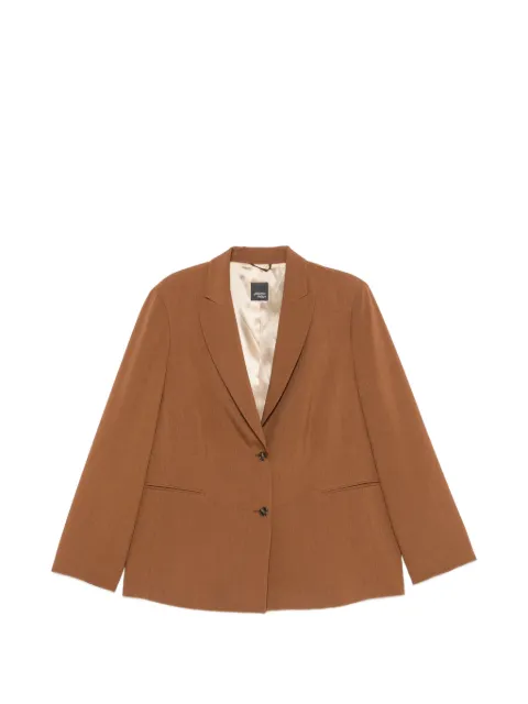 Marina Rinaldi Padana single-breasted peak-lapels blazer Brown 2623046151600
