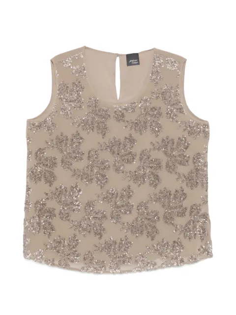 Marina Rinaldi Gioiosa sequin-embellished sleeveless top Neutrals 2623116091600