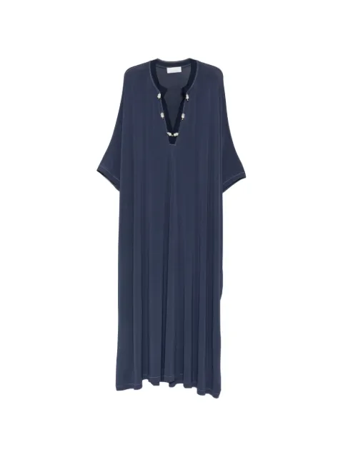 Marina Rinaldi pearl-embellished kaftan maxi dress Blue MRNSNOB7626016106002