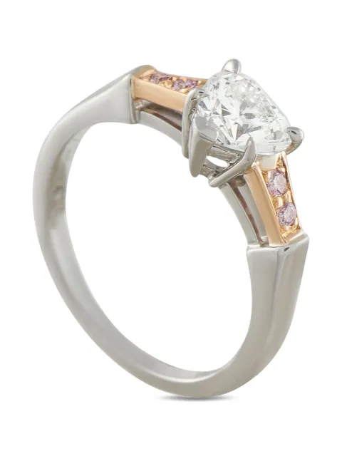 Harry Winston 18k rose gold and platinum diamond heart-shaped ring Silver 5211