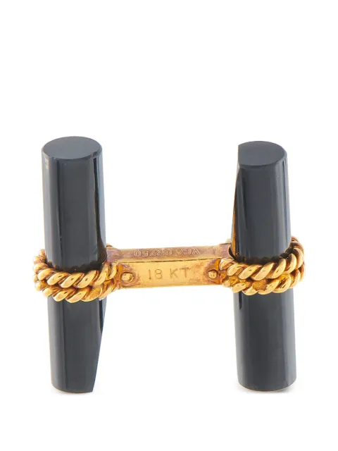 Van Cleef & Arpels 18k yellow gold onyx bar cufflinks Gold 5176