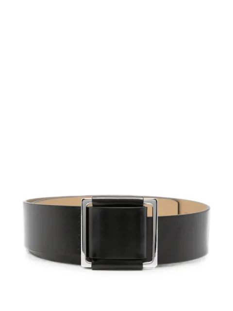 D.Exterior square-buckle leather belt Black 62988