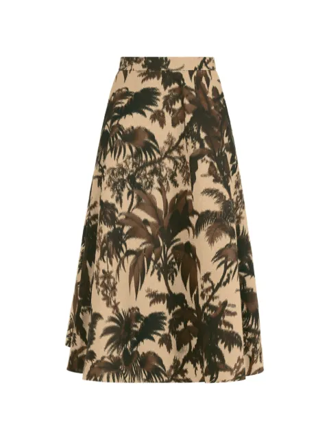 Oscar de la Renta chiné palm leaves skirt Neutrals 26PN4042LCV