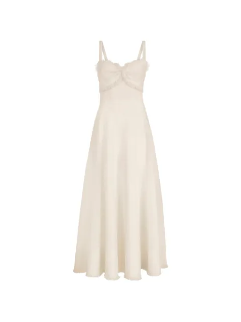 Oscar de la Renta slub wool tweed midi dress Neutrals 26PN258SWWIVR