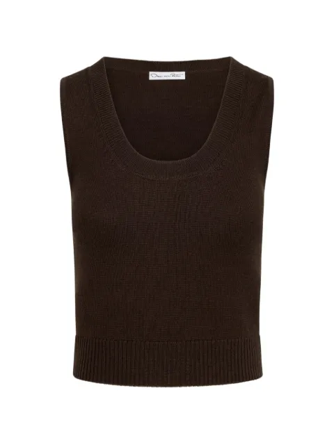 Oscar de la Renta wool twin set tank Brown 26PN174OCTMAH