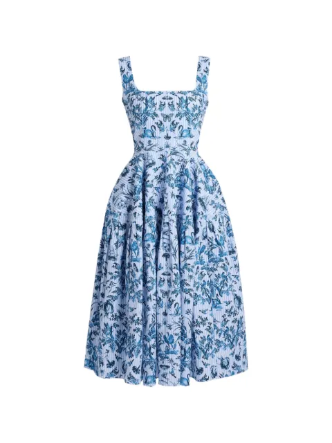 ERDEM printed sleeveless dress Blue PF26D26552204020