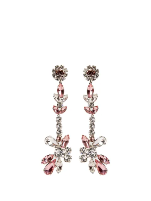 ERDEM crystal-embellished floral earrings Silver AW26JE500035032