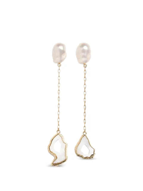 ERDEM pearl-embellished stone drop earrings Gold AW26JE6300089000