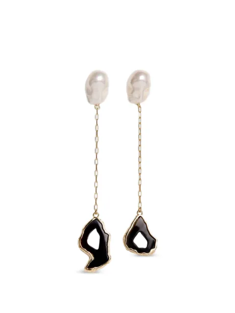 ERDEM pearl-detail stone-drop earrings Gold AW26JE6300081000