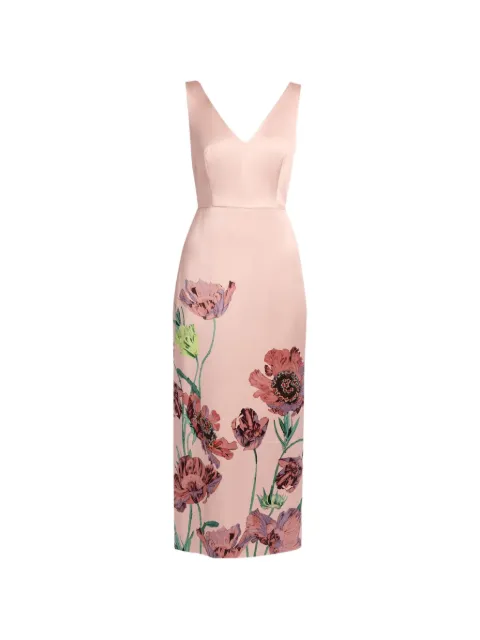 ERDEM floral-print pencil midi dress Pink PF26D4052525020