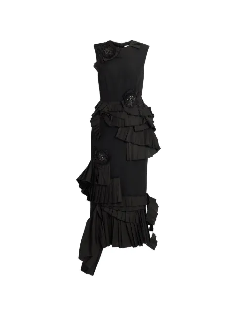 ERDEM embroidered ruffled dress Black PF26D90070311000