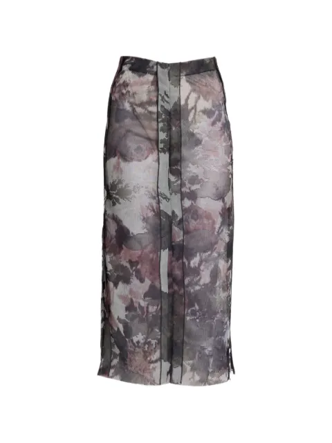 ERDEM floral-print jacquard skirt Grey AW26KS1530291006