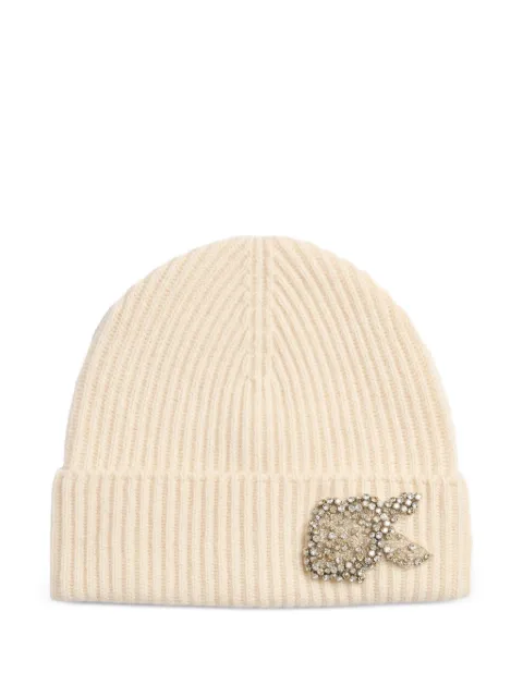ERDEM embellished-detail beanie hat Neutrals PF26KB130079002