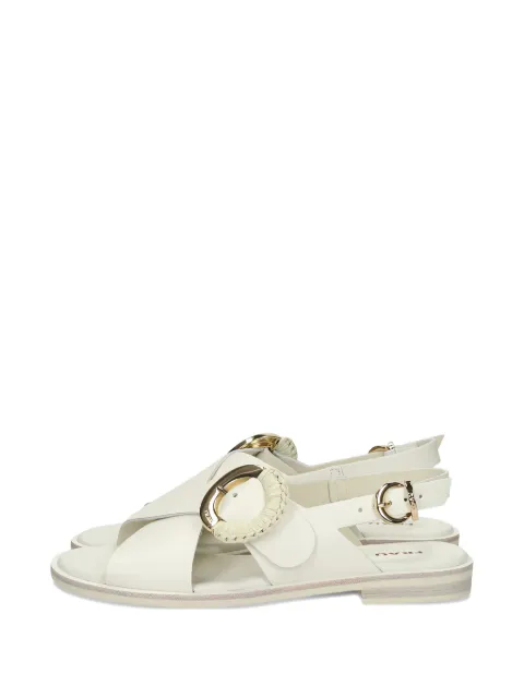 FRAU buckle-detail leather sandals White 85M9
