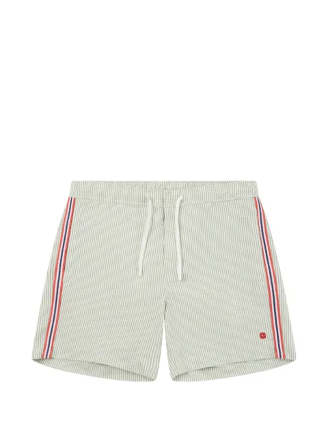 AMUNDSEN striped seersucker swim shorts Green MSS791403