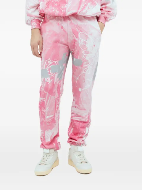 Praying Garbage graphic-motif track pants Pink PRAYGARSWPI