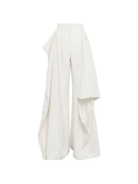 A.W.A.K.E. Mode slit-knee draped pants Neutrals SS26P02VI07