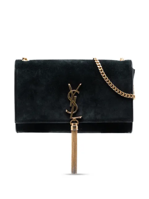 Saint Laurent Pre-Owned 2014 Medium Suede Monogram Kate Tassel crossbody bag Black X2Z7J2J05W6BM4ID
