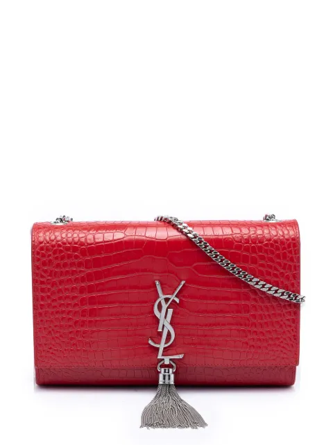 Saint Laurent Pre-Owned 2016 Medium Croc Embossed Leather Kate Tassel crossbody bag Red CI3BDAXFYHE86WT6