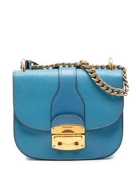 Miu Miu Pre-Owned 2000-2026 Goatskin Madras crossbody bag Blue 9YPONG95NZ59ZOUA