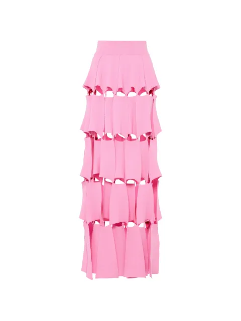 A.W.A.K.E. Mode knitted laser-cut maxi skirt Pink SS26KS01VY01